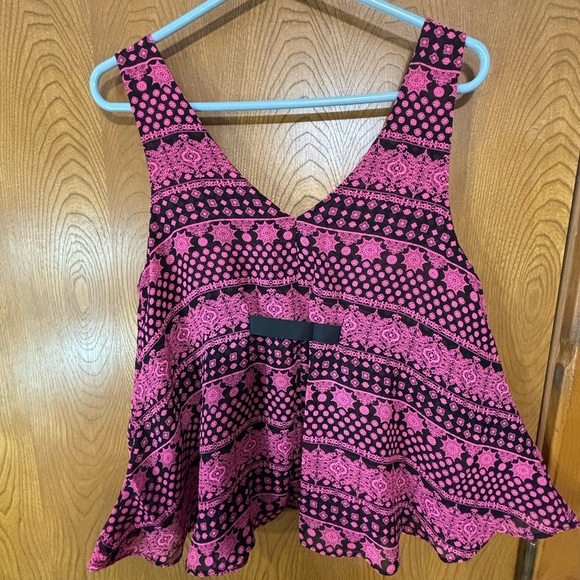 Shinestar Pink and Black Patterned Tank Top - Picture 2 of 8